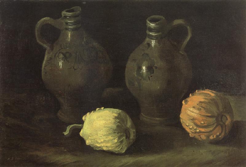 Vincent Van Gogh Still life with Two Jars and Two Pumpkins (nn04) Germany oil painting art